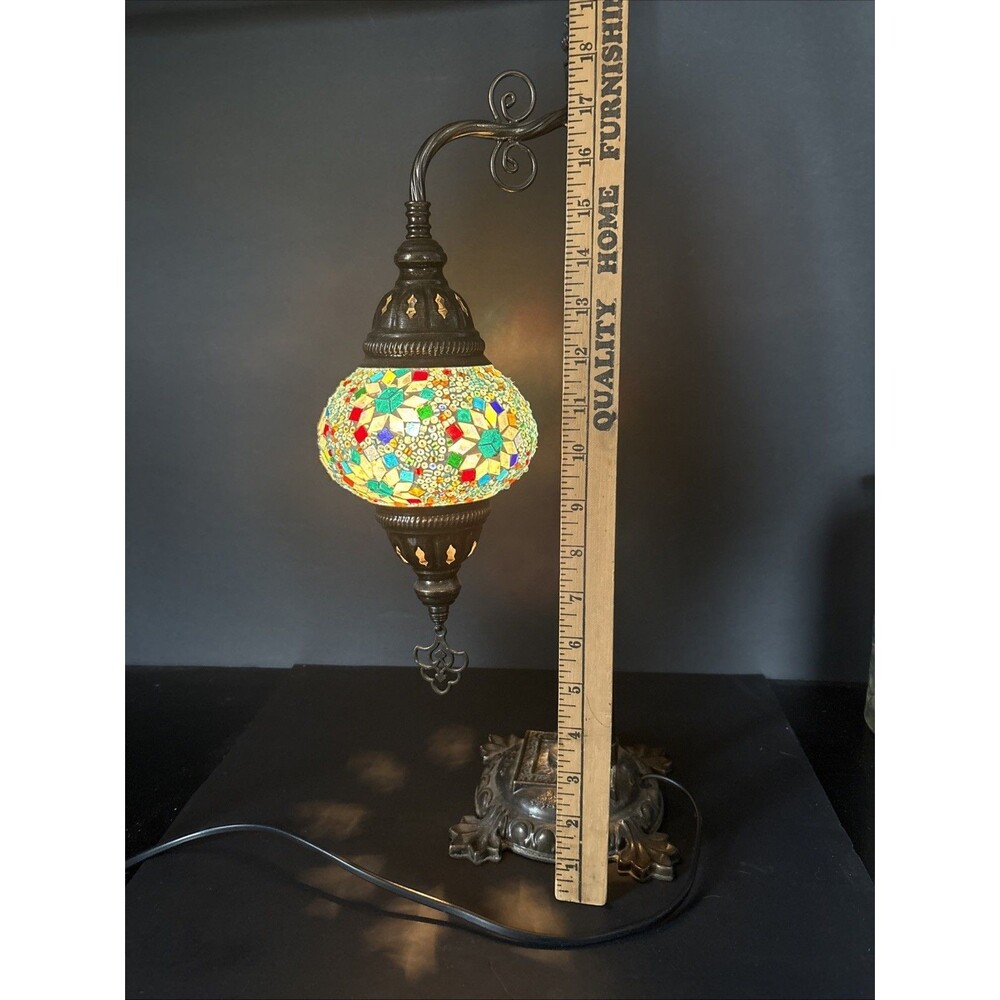 Turkish Moroccan Colorful Glass Mosaic Lamp - Picture 6 of 11